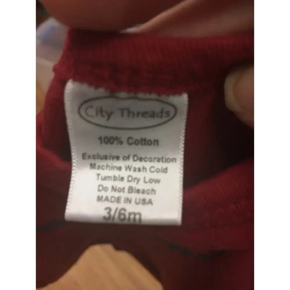 City Threads Boys Girls Bodysuit Size 3-6 Months Dark Red Navy Blue NEW YORK New